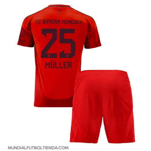 Camiseta Bayern Munich Thomas Muller #25 Primera Equipación Replica 2024-25 para niños mangas cortas (+ Pantalones cortos)